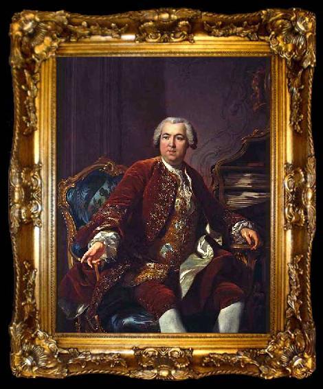 framed  Louis Michel van Loo Portrait of Nicolas Beaujon, ta009-2